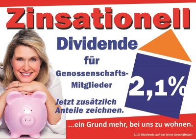 Zinsationell - ein Werbeplakat der senftenberger.